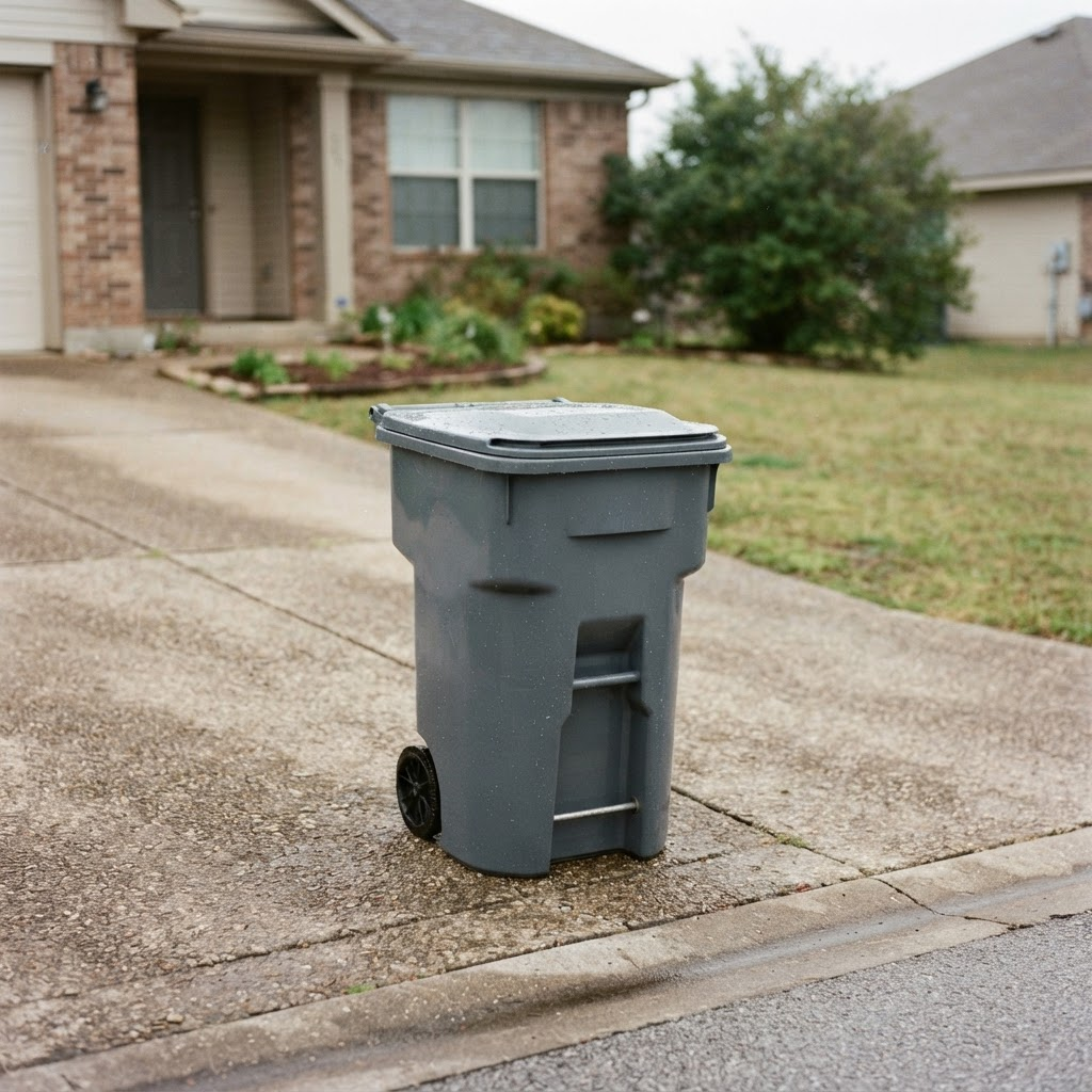 Trash bin after cleaning — spotless and fresh